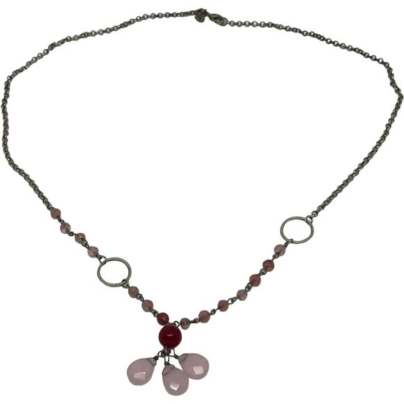 Bohemian-Inspired Pink Drop Necklace - Picture 3 of 6